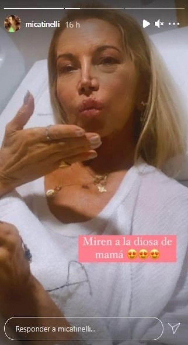 Mica Tinelli mostró la primera foto de su mamá tras recibir el alta: la reacción de Marcelo