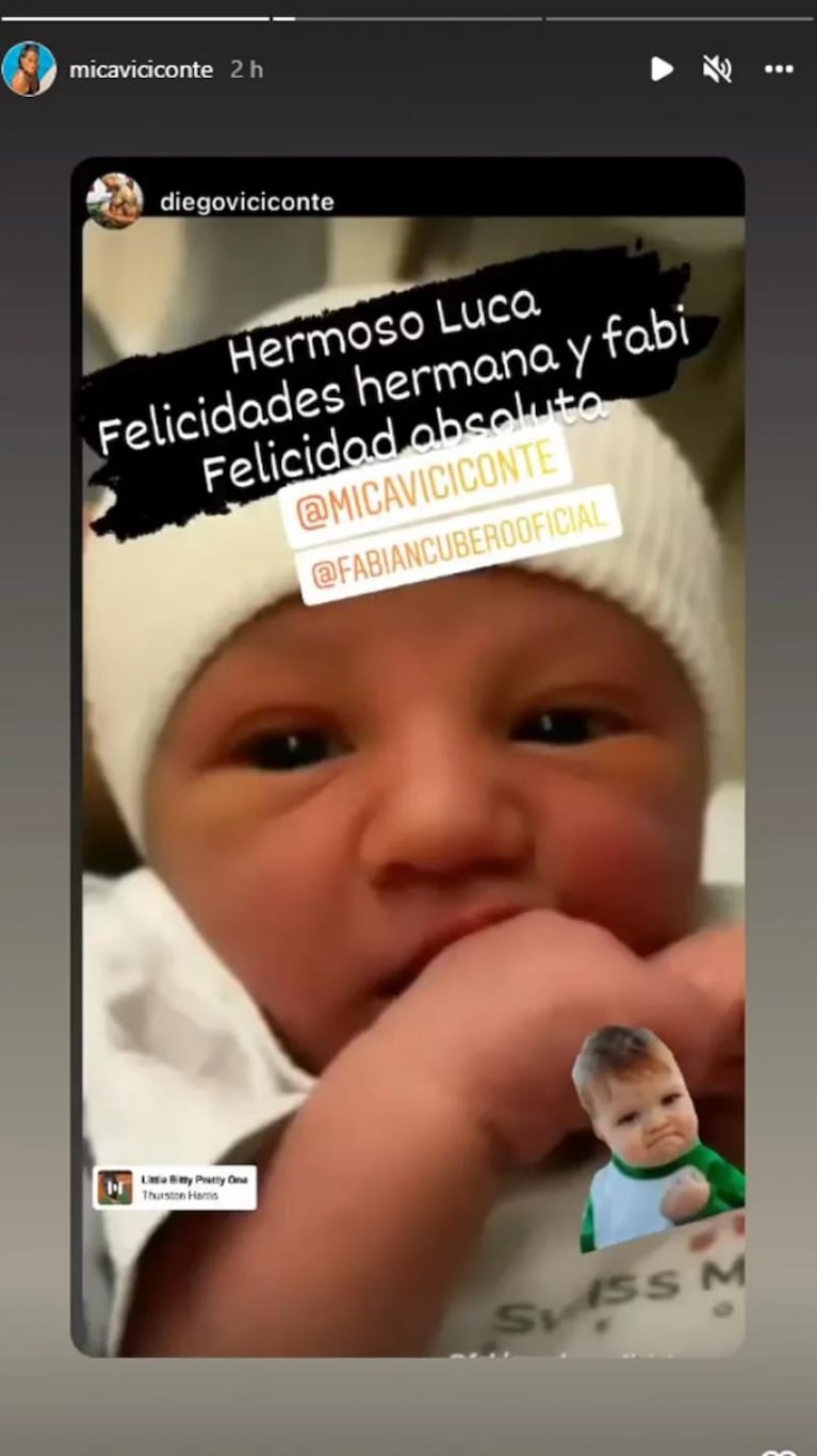 Mica Viciconte fue mamá: las primeras fotos del bebé y su emoción tras el parto 