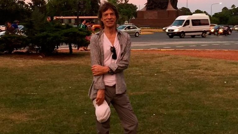 Mick Jagger, durante su primer paseo "secreto" por Buenos Aires.