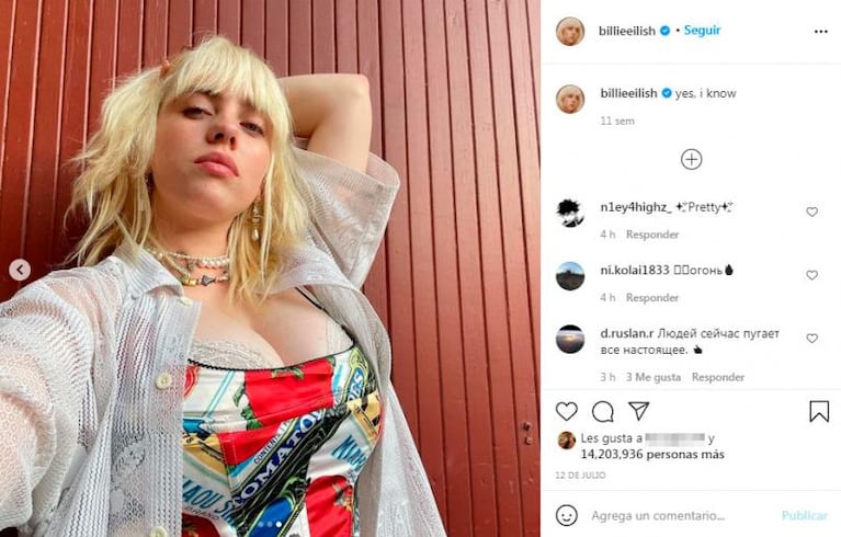 “Miedo al busto grande”: la foto por la que Billie Eilish perdió 100.000 seguidores