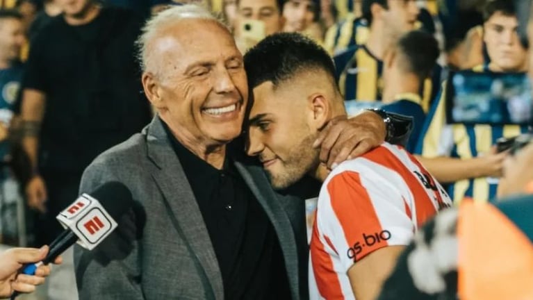 Miguel y su hijo Ignacio, cuando se enfrentaron en un Rosario Central-Instituto.