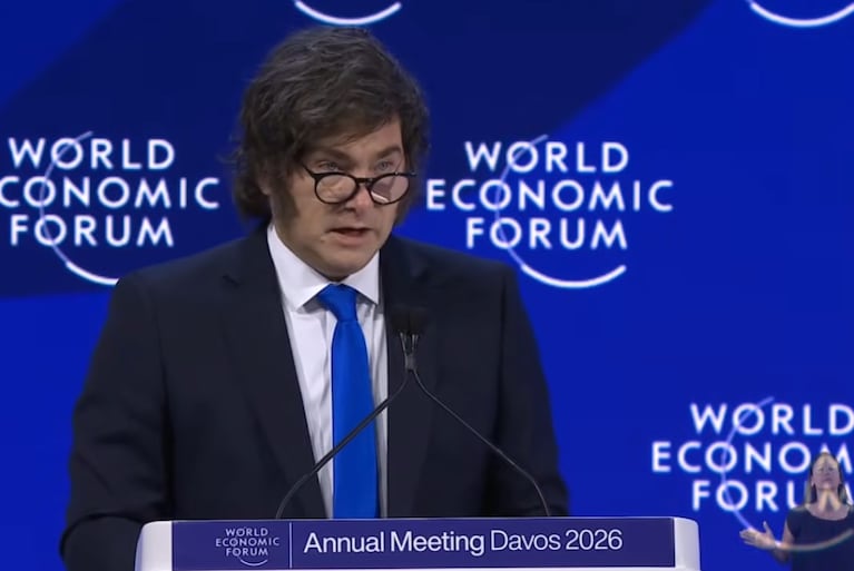 Milei, con un discurso filoso en Davos.