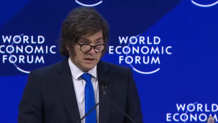 Milei, con un discurso filoso en Davos.
