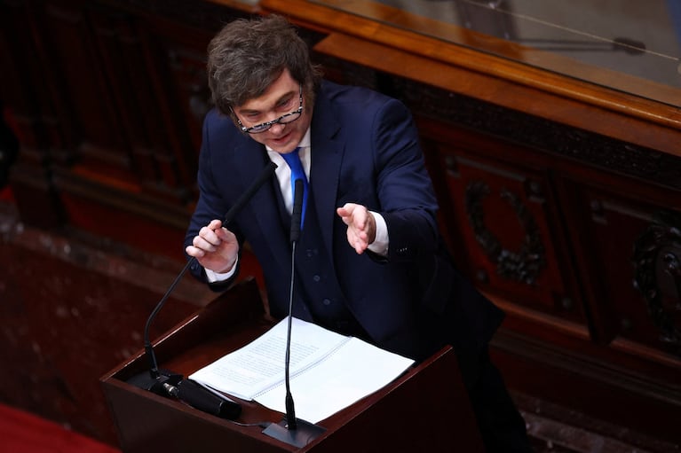 Milei dio su discurso más duro en el Congreso.