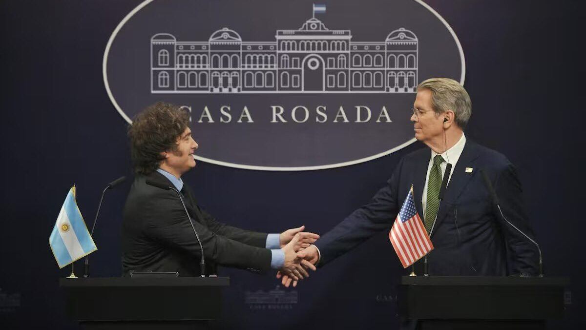 Milei en el último encuentro con Bessent.