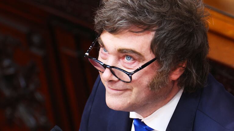 Milei en la apertura de sesiones ordinarias en el Congreso. REUTERS/Agustin Marcarian