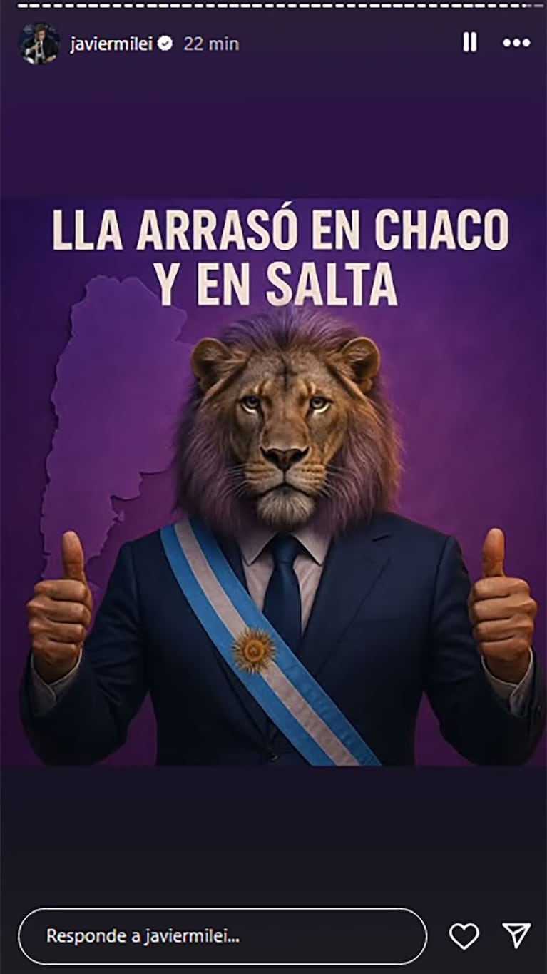 Milei festejó las victorias de su partido y le dedicó un mensaje a su hermana: “Ella es el jefe”
