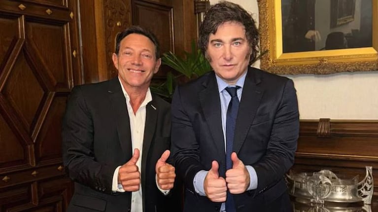 Milei recibió a Jordan Belfort en la Casa Rosada.