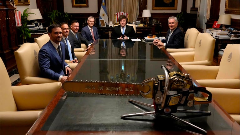 Milei recibió a Peter Thiel en la Casa Rosada.