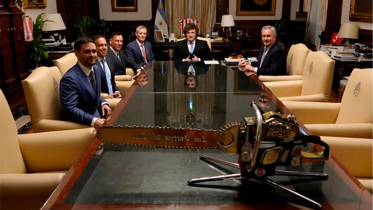 Milei recibió a Peter Thiel en la Casa Rosada.