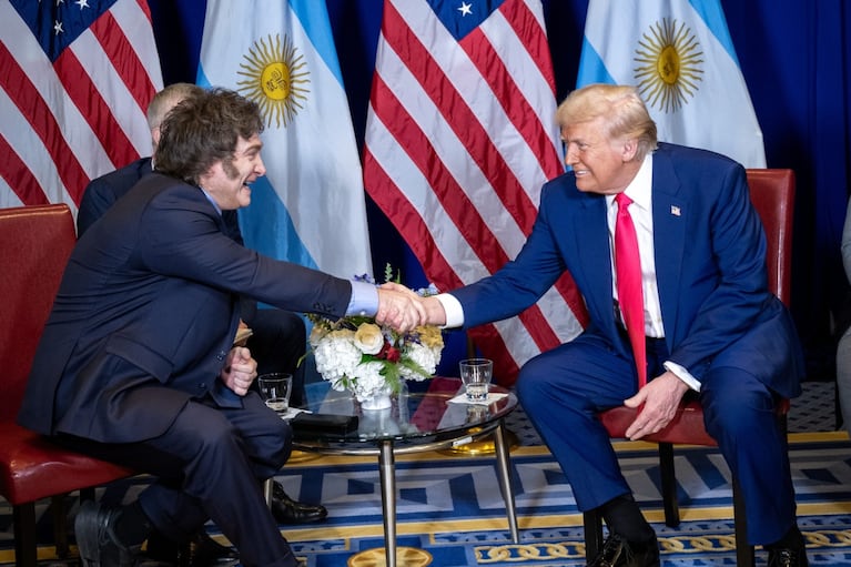 Milei y Donald Trump juntos.
