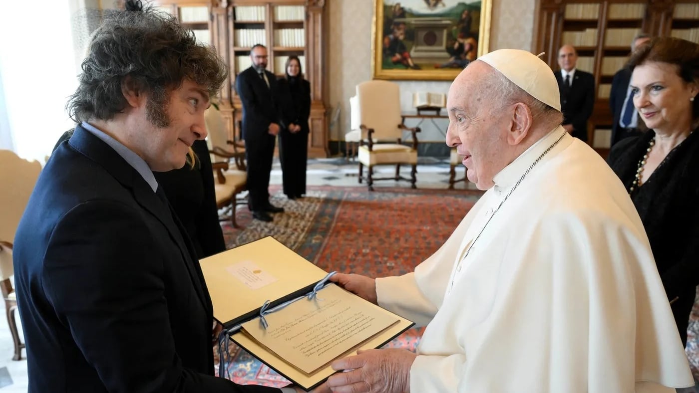 Milei y el Papa durante el último encuentro en el Vaticano.