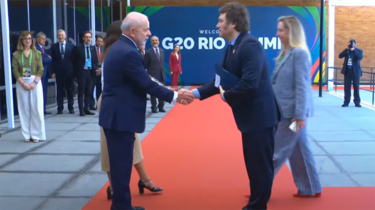 Milei y Lula acuerdan en dos temas fundamentales durante el G20. Fuente: Captura TV.