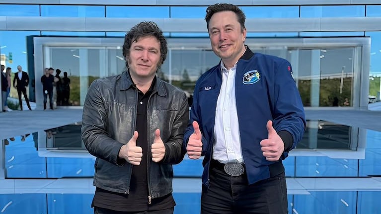 Milei y Musk en la planta industrial de Tesla.