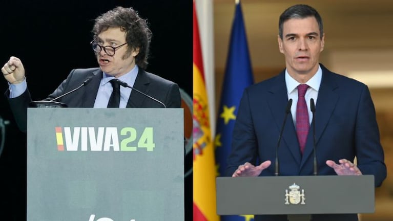 Milei y sus polémicas declaraciones sobres el presidente español, Pedro Sánchez.