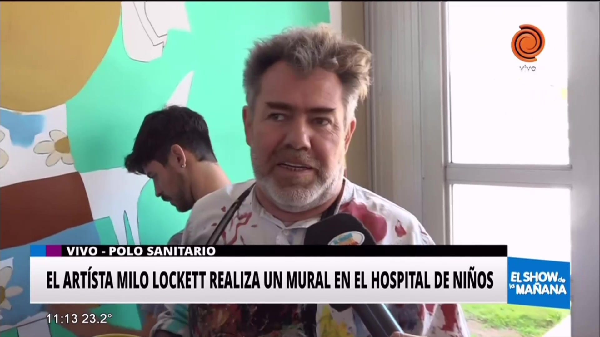 Milo Lockett donó un mural al Hospital de Niños