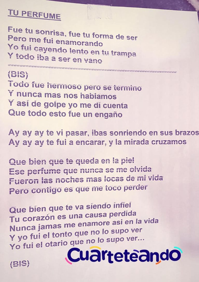 Mirá las letras de lo nuevo de Damián Córdoba