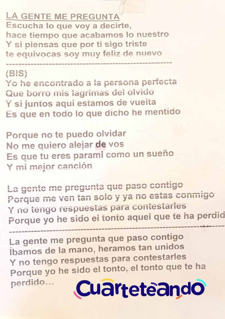 Mirá las letras de lo nuevo de Damián Córdoba