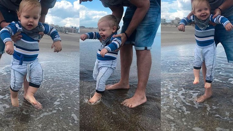 Mirko disfruta del mar.