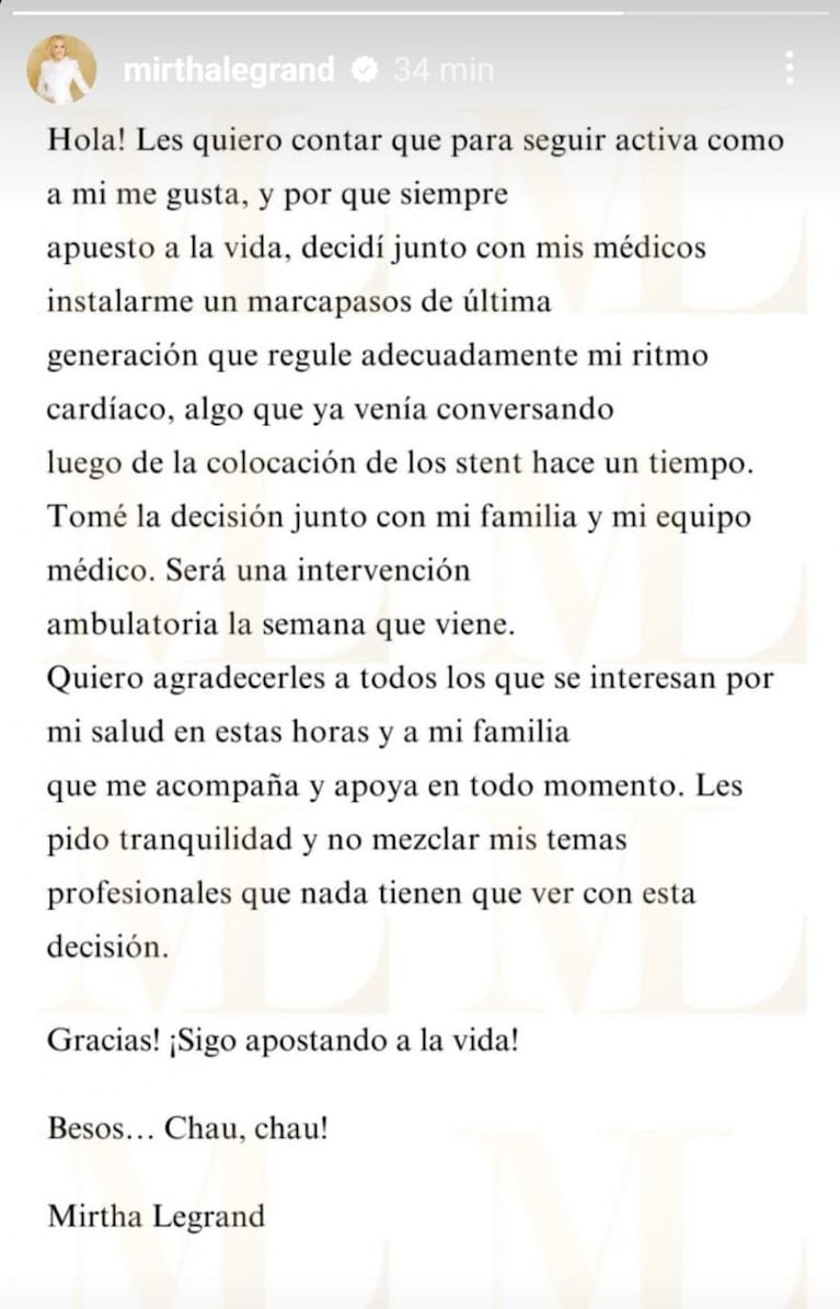 Mirtha Legrand se someterá a una intervención antes de volver a la TV