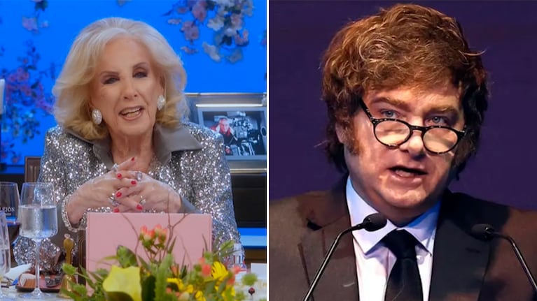 Mirtha Legrand y el presidente Javier Milei.