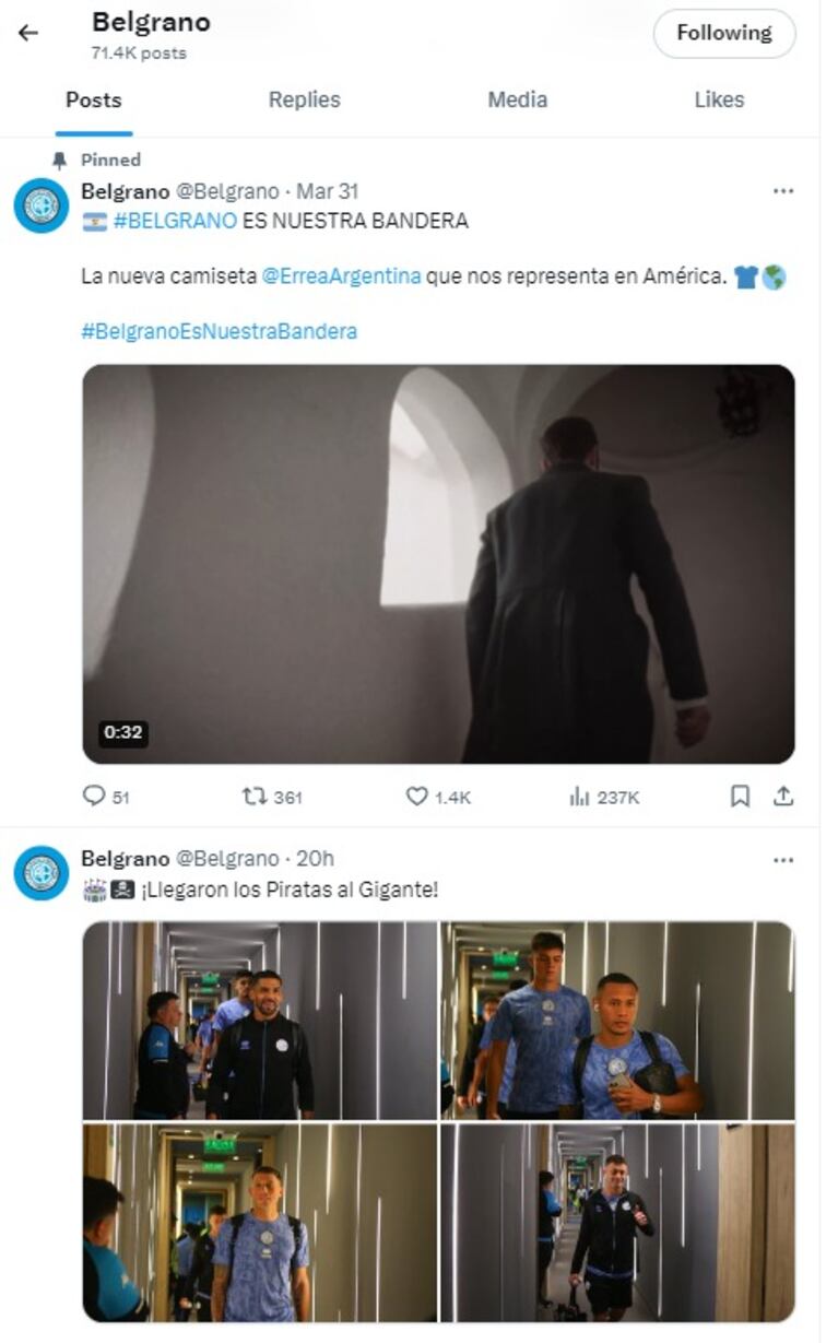 Misterio por la cuenta de Twitter de Belgrano: dudas, enojo de hinchas y la versión oficial