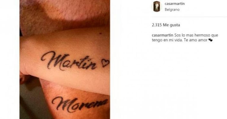 More Rial y su novio cordobés se tatuaron sus nombres