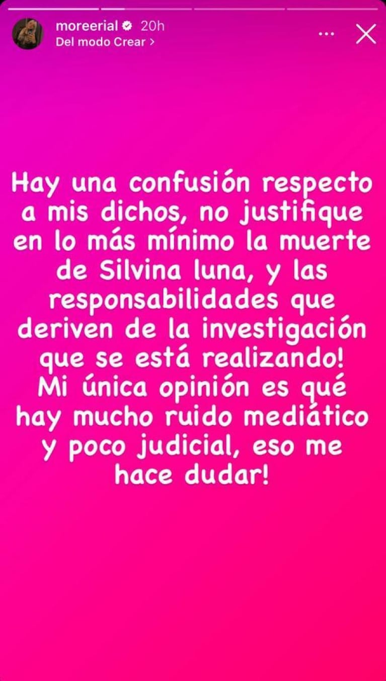 Morena Rial defendió a Lotocki en medio del dolor por la muerte de Silvina Luna