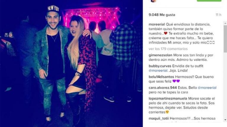 Morena Rial le dedicó un mensaje de amor a su novio cordobés