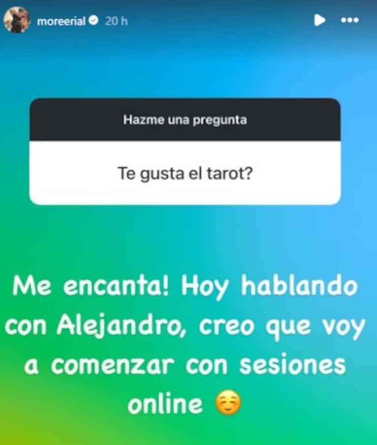Morena Rial quiere impartir sesiones de tarot online.