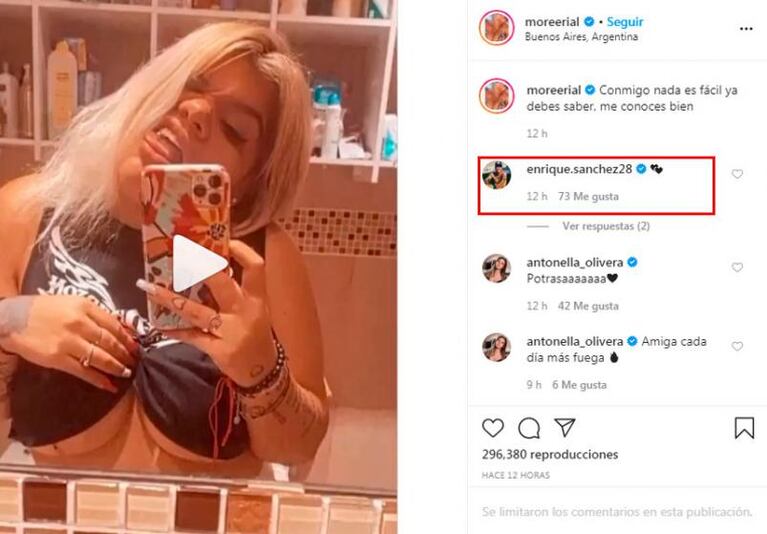 Morena Rial subió un posteo hot y desató la reacción hasta de su ex novio cordobés