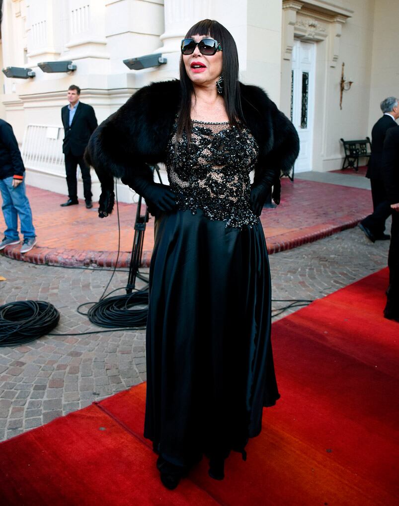 Moria Casán eligió un vestido negro. Foto: Teleshow.