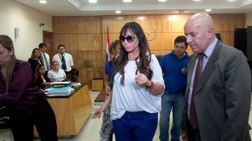 Moria Casán en el juzgado de Paraguay.