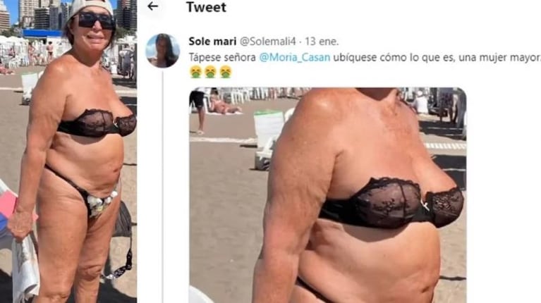 Moria Casán posó en bikini, recibió críticas y respondió con todo: “Atrasan, ridículos”