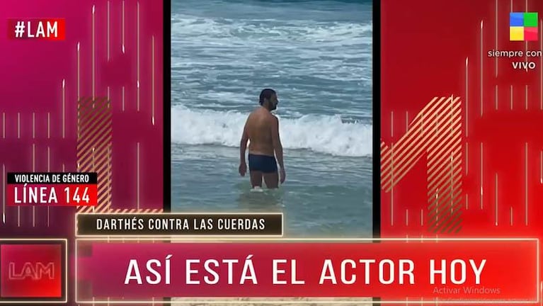 Mostraron a Darthés en la playa tras la confirmación de la reanudación del juicio