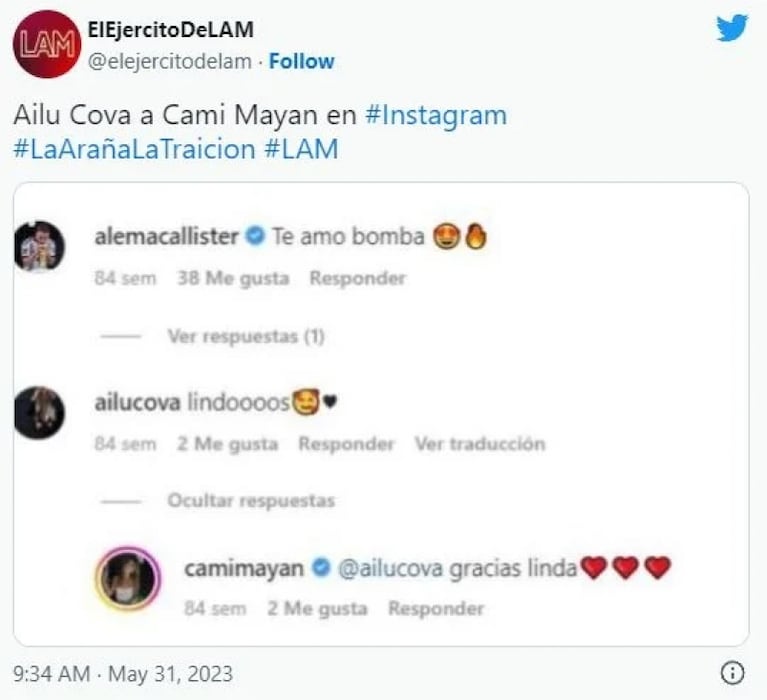 Mostraron viejos mensajes de Ailén Cova a Mac Allister cuando salía con Cami Mayan
