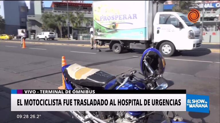 Motociclista embistió a un camión frigorífico