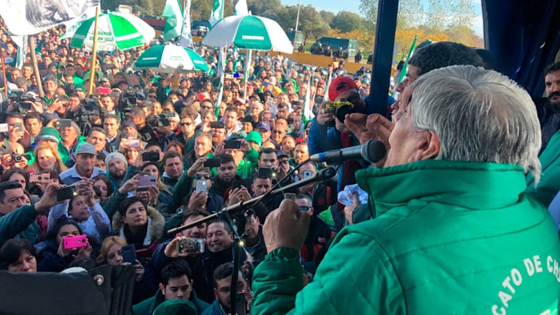 Moyano lideró el reclamo de Camioneros.