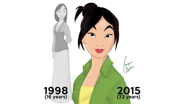 Mulan sería la más jovencita, pero con más de 30. 