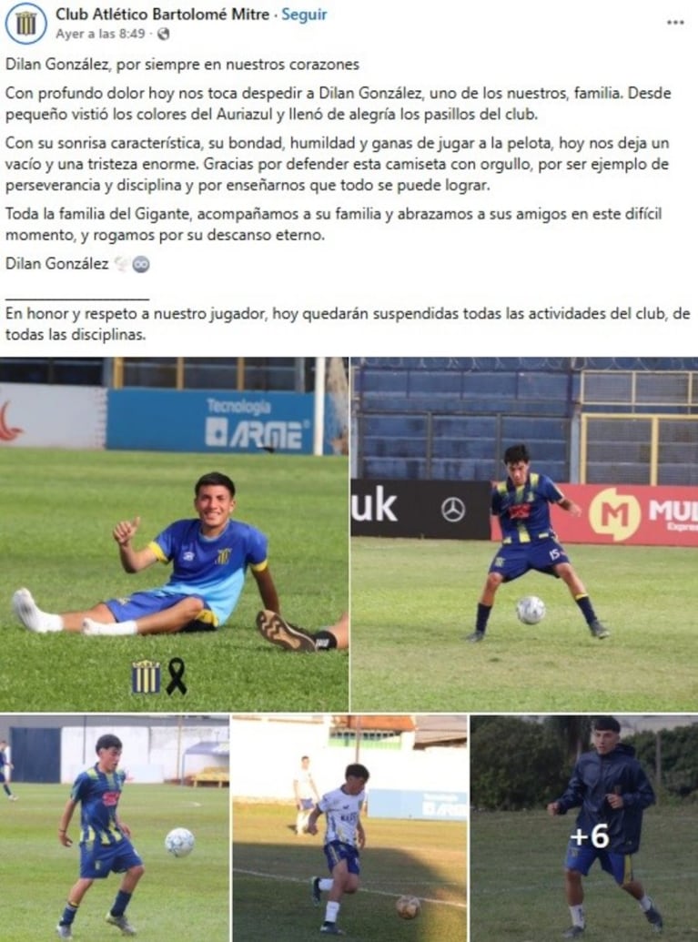 Murió ahogado un juvenil que acababa de firmar su primer contrato con un grande de Argentina