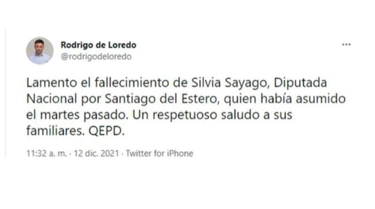 Murió la diputada Silvia Sayago a días de asumir como legisladora en Santiago del Estero