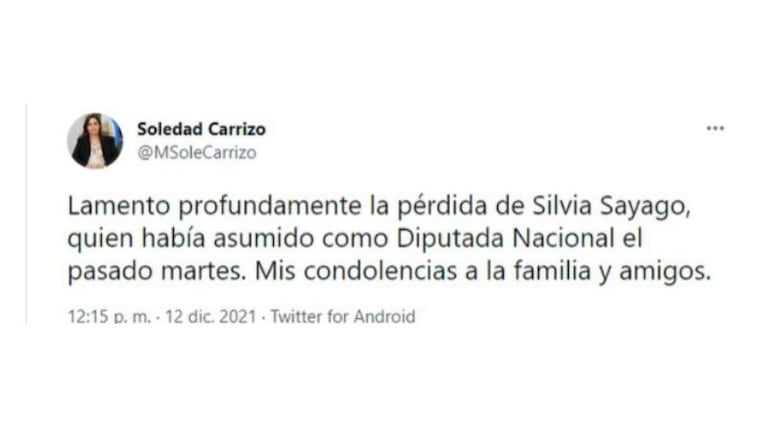 Murió la diputada Silvia Sayago a días de asumir como legisladora en Santiago del Estero
