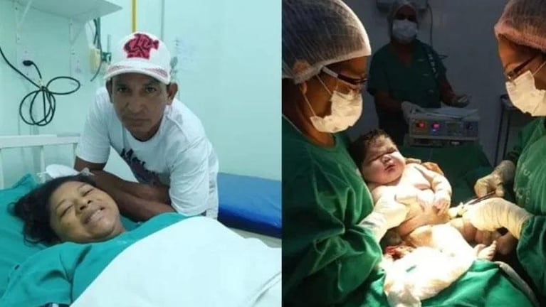 Nació un bebé gigante de más de 7 kilos en Brasil: las impactantes fotos