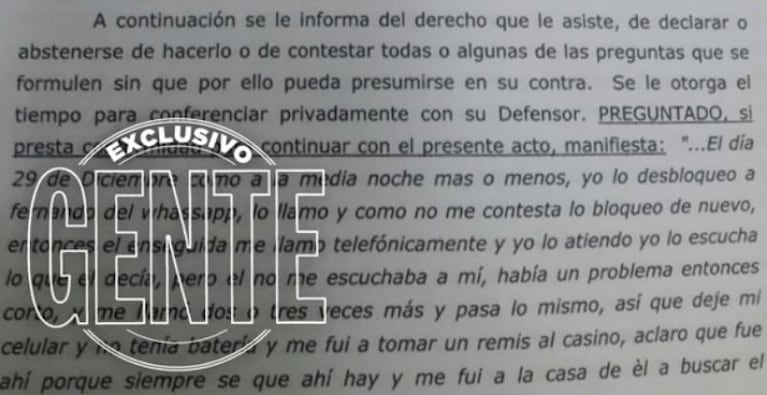 Nahir cambió su declaración: mató a Fernando por "accidente"