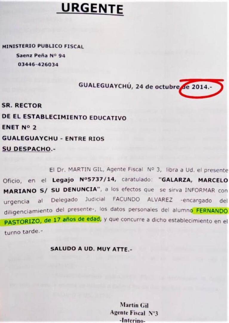 Nahir Galarza denunció un ataque en manada y acusó a Fernando Pastorizzo