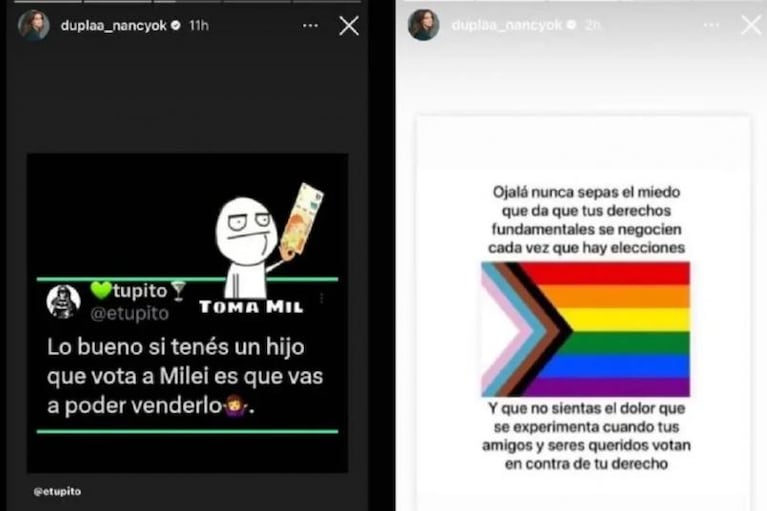 Nancy Dupláa dejó un tajante mensaje sobre los que votaron a Milei