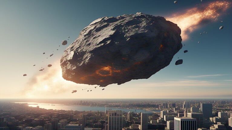 NASA detectó un asteroide con altas chances de impactar en la Tierra: lo apodaron “el asesino de ciudades”. (Imagen: Grok)