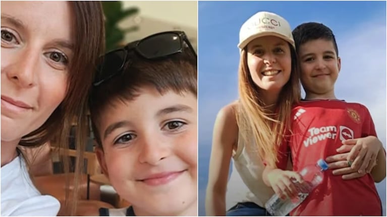 Natalia Ciak  y su hijo.