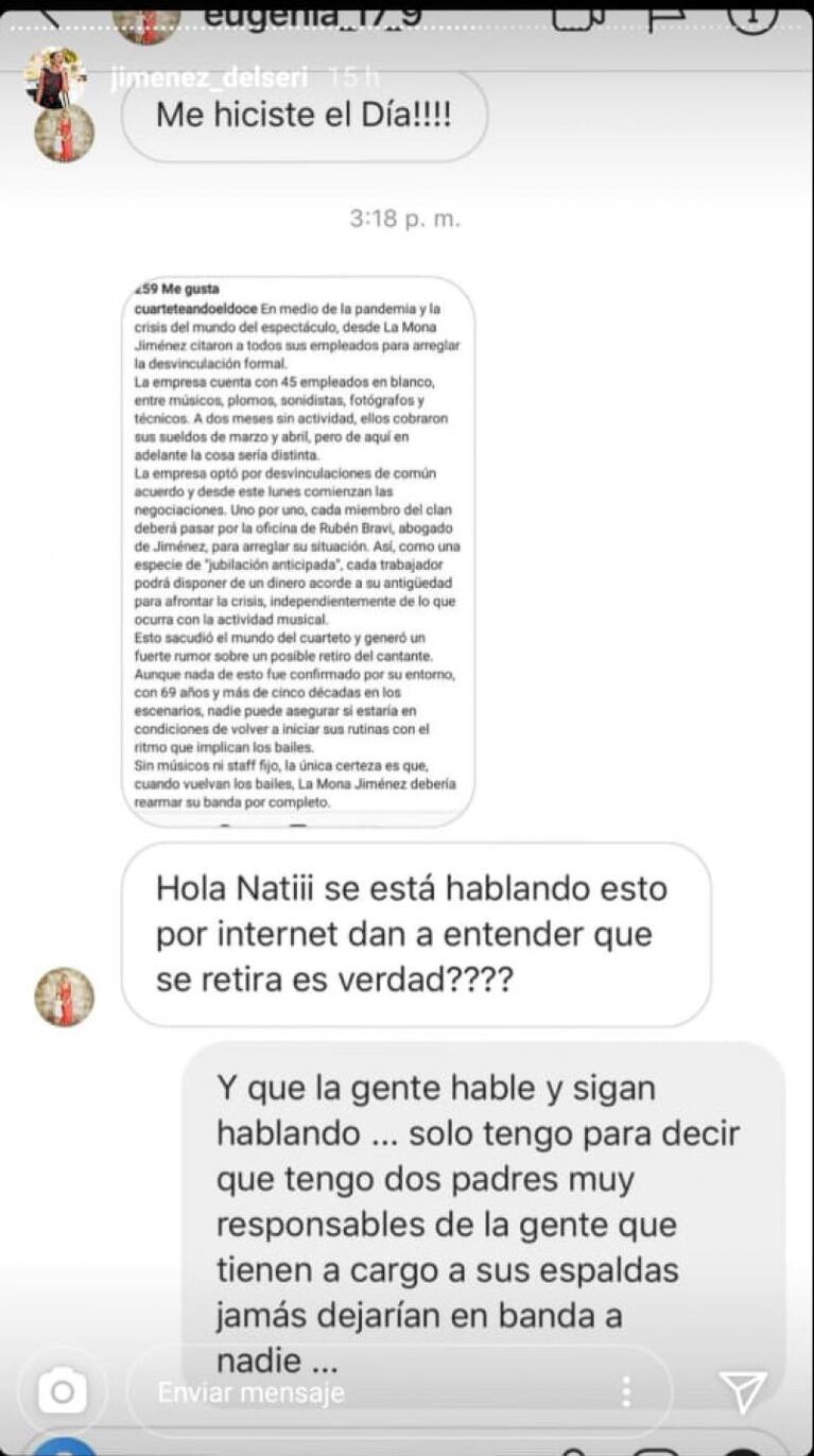 Natalia Jiménez habló sobre los rumores de retiro de La Mona