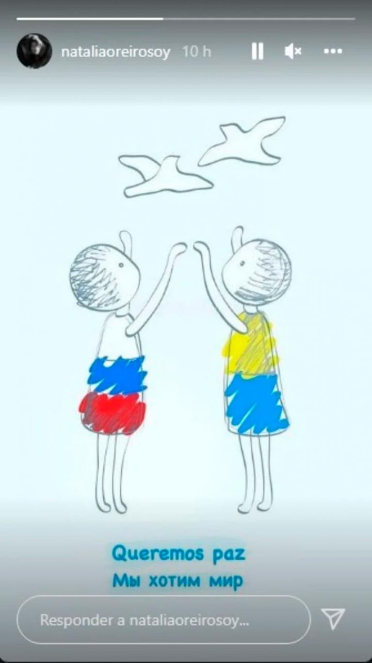 Natalia Oreiro pidió paz entre Rusia y Ucrania: el contundente mensaje